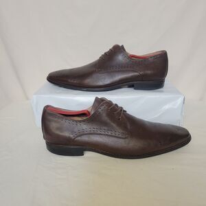 Fratelli All Leather Lace Up Dress Shoes Brown Size 10.5 Pre Owned Made in Italy